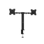 Soporte de Escritorio para Dos Monitores de 13″ a 32″ con Puertos USB-C, USB-A y Salida CA - Negro