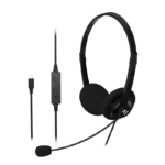 Xtech XTH-245 Xtech Audífonos USB-C para Conferencias con Micrófono con Cancelación de Ruido, Controles en Línea y Compatibles con Windows, macOS y ChromeOS - Negro