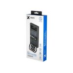 Xtech XPB-100 Solar Powebank Universal 10000 mAh USB-C y bidireccional, Micro-USB, Lightning, USB-A - Negro