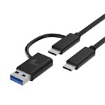 Xtech XTC532 Cable Adaptador 2 en 1 USB-C a USB-C con dongle USB-A 2.0 - Negro - Imagen 2