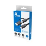 Xtech XTC532 Cable Adaptador 2 en 1 USB-C a USB-C con dongle USB-A 2.0 - Negro