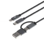 Xtech XTC-560 Cable de Carga Trenzado Multifuncional 5 en 1 Gris