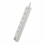 Forza Protector de sobretensiones 1200J/1540W, 5 salidas Universales 120V/240V Blanco-FSP-512USBW - Imagen 2