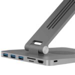 Klip Xtreme Soporte de Aluminio para Laptops 15.6", 100 W, USB/USB-C/SD/microSD/HDMI/Carga Inalámbrica - Gris-KDA-500 - Imagen 6